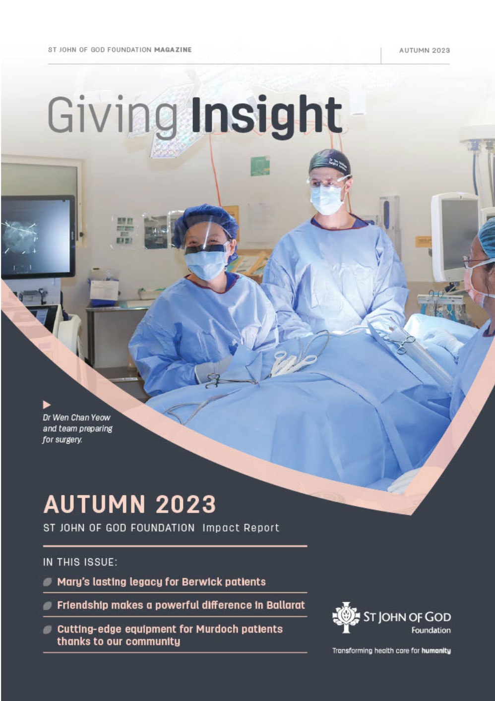 Giving Insight Magazine Autumn 2023 St John of God Foundation Impact Report