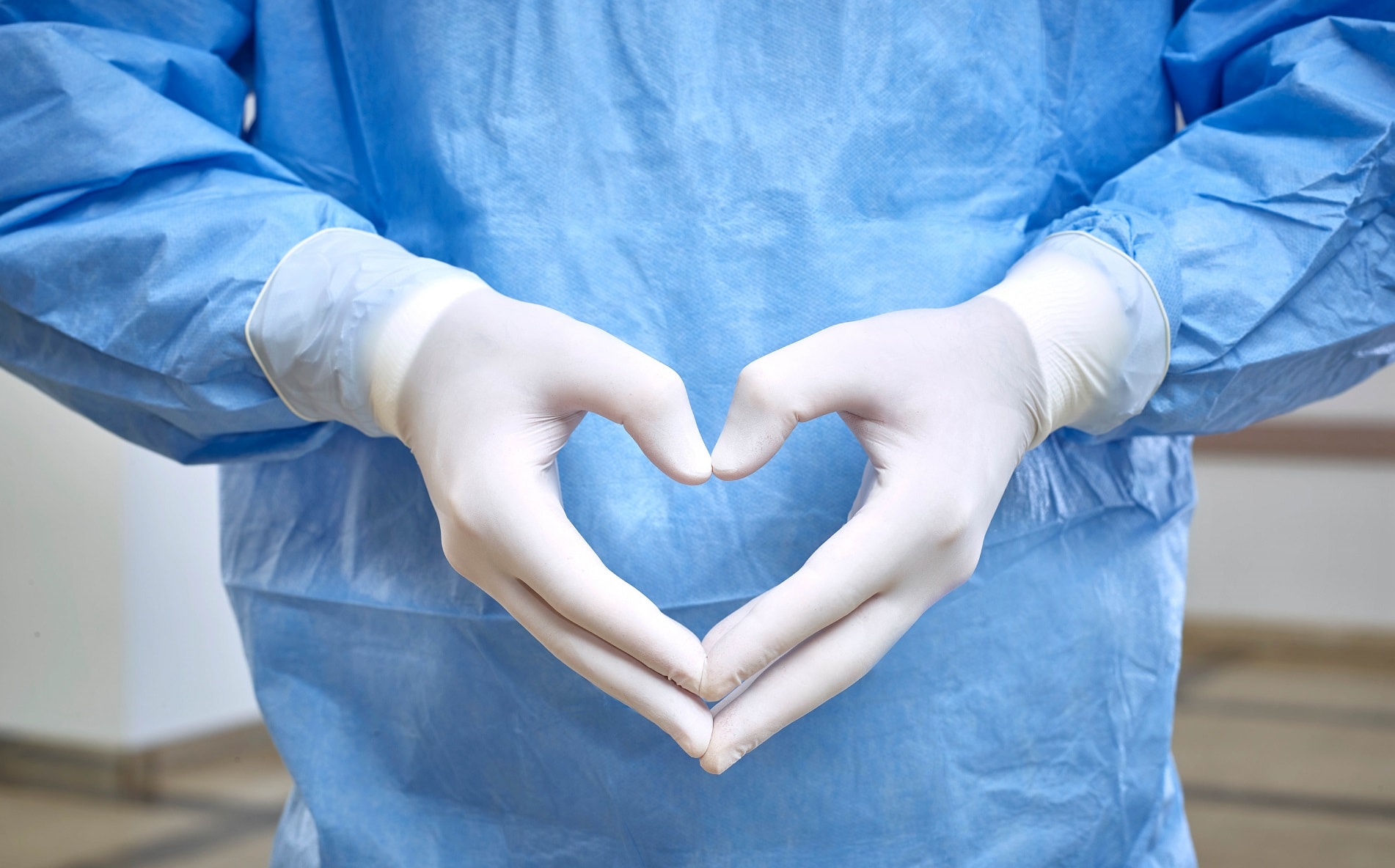 Doctors hands in heart shape