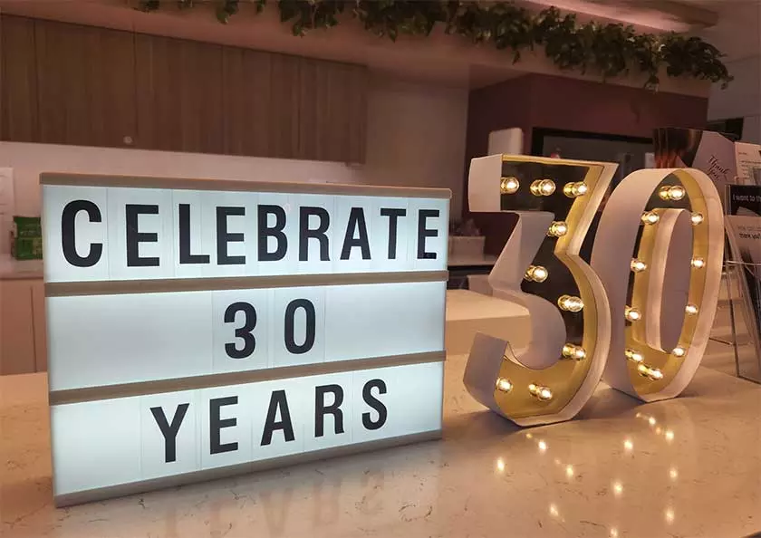 30th birthday decorations at our Perth office.