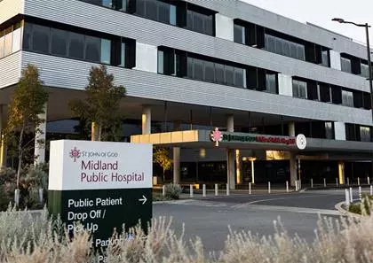 The front entrance to St John of God Midland Public Hospital.